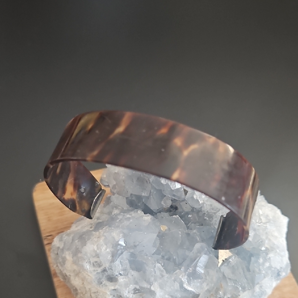 Vintage Faux Tortoise Shell Cuff Bracelet